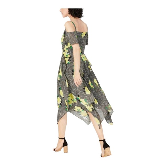 INC 20W Gingham Floral Lettuce Hem Casual Cocktail Party Summer Sun Cruise Dress - Picture 3 of 17